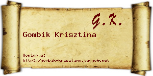 Gombik Krisztina névjegykártya